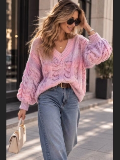 Pastelowy sweter z efektem ombre
